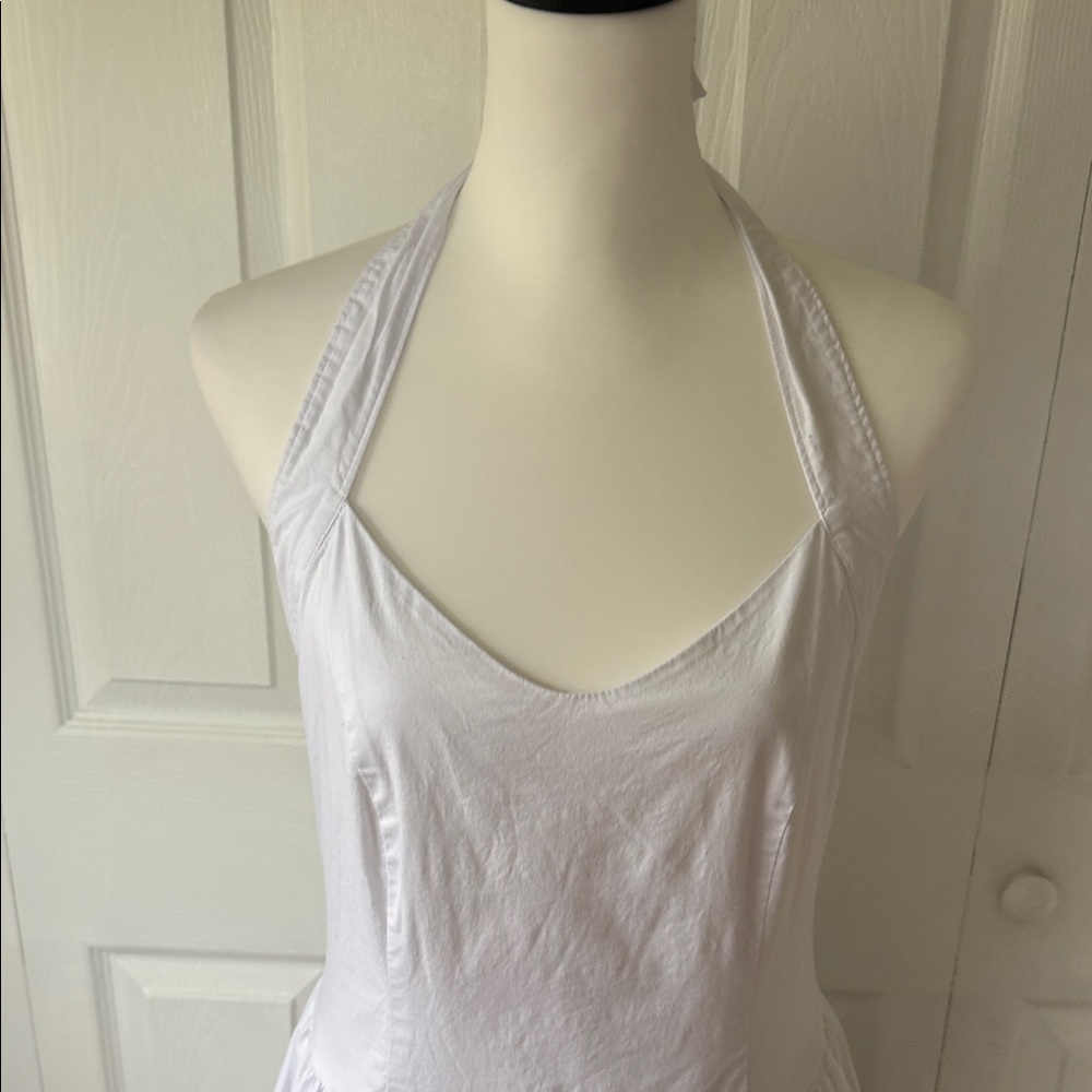 White Halter Sun Dress - Women's White Dress - Picture 2 of 8
